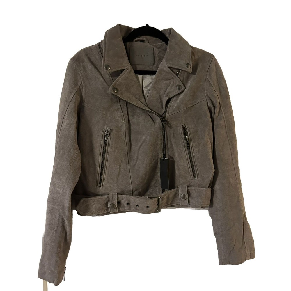 BLANKNYC Suede Grey Moto Jacket - Size Medium